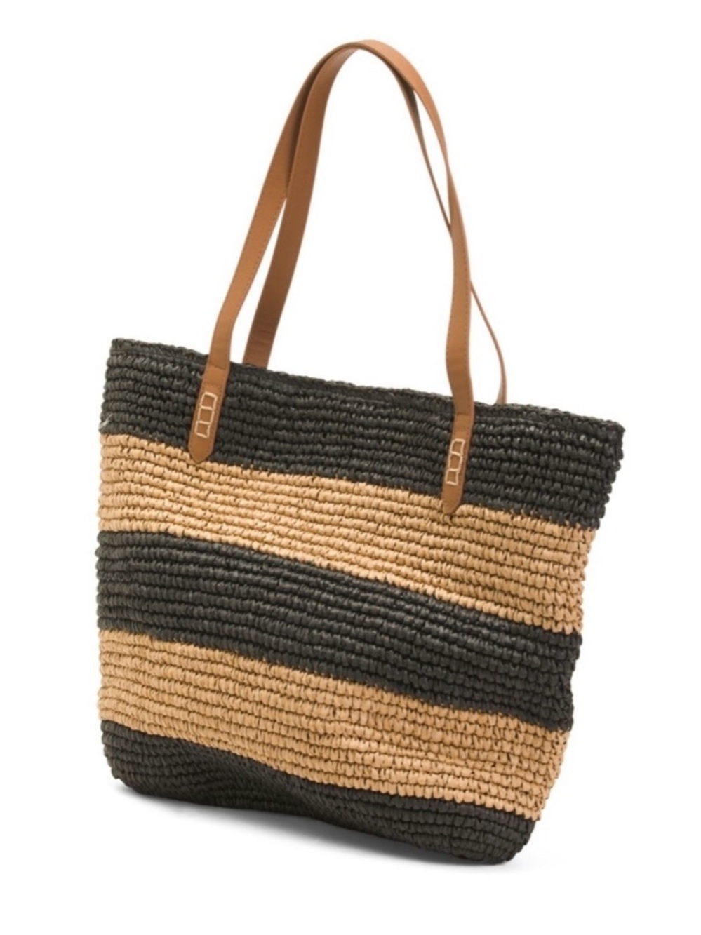 Tommy Bahama Beach/Resort Woven Stripe Tote Bag in Black and Tan
